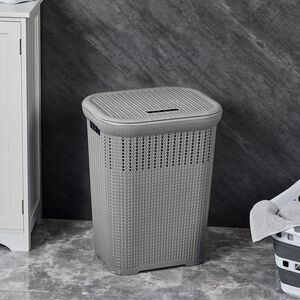 Knit Laundry Hamper Dark Grey 