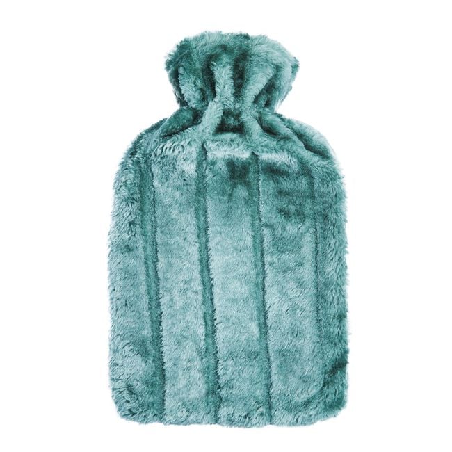 Green Faux Fur Hot Water Bottle 