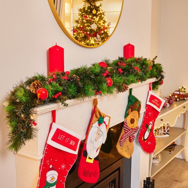 Berry & Acorn Christmas Garland 6ft