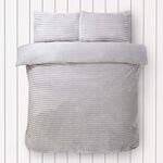 SINGLE DUVET COVER Cord Fleece Grey