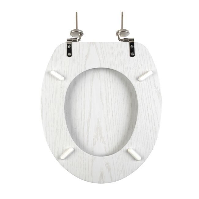 BELDRAY WHITE WOOD Effect Toilet Seat