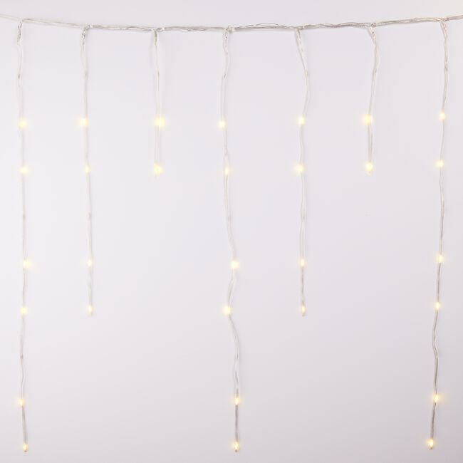 720 Warm White Snow Falling Icicle Lights