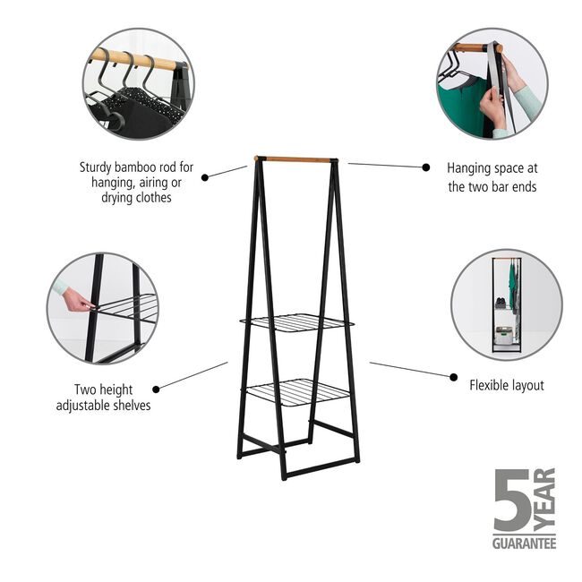 Brabantia Linn Small Clothes Rack - Black