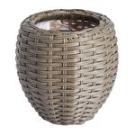 WICKER Small Round Plant Pot Grey