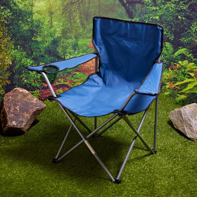 FOLDING ARMCHAIR With Cupholder - Blue