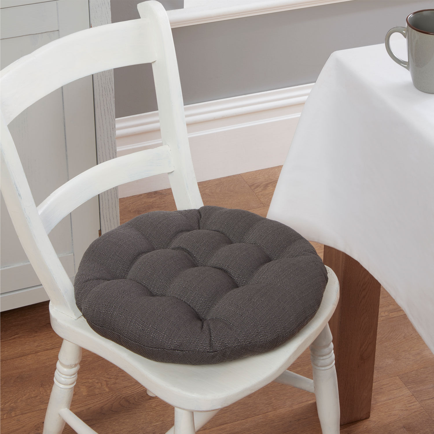 Round Woven Charcoal Seat Pad - Home Store + More