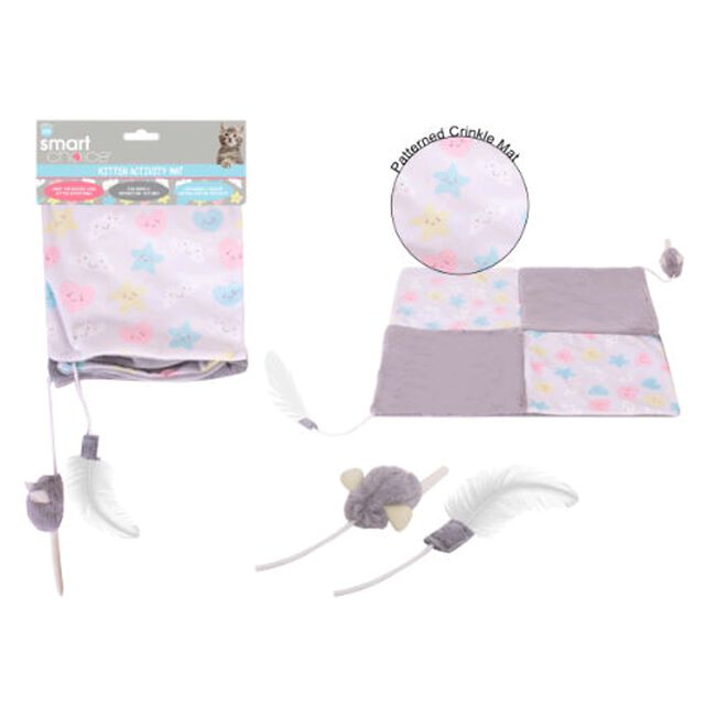Crinkle Kitten Play Mat with Plush Mouse