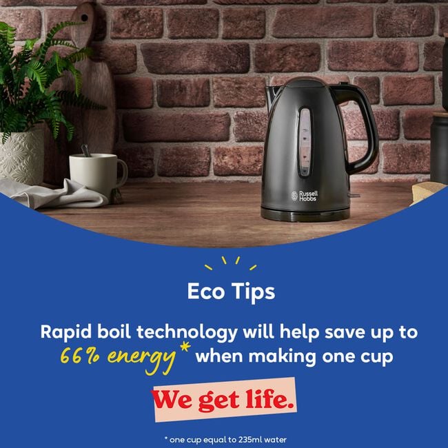 Russell Hobbs Textures Black Kettle 1.7L