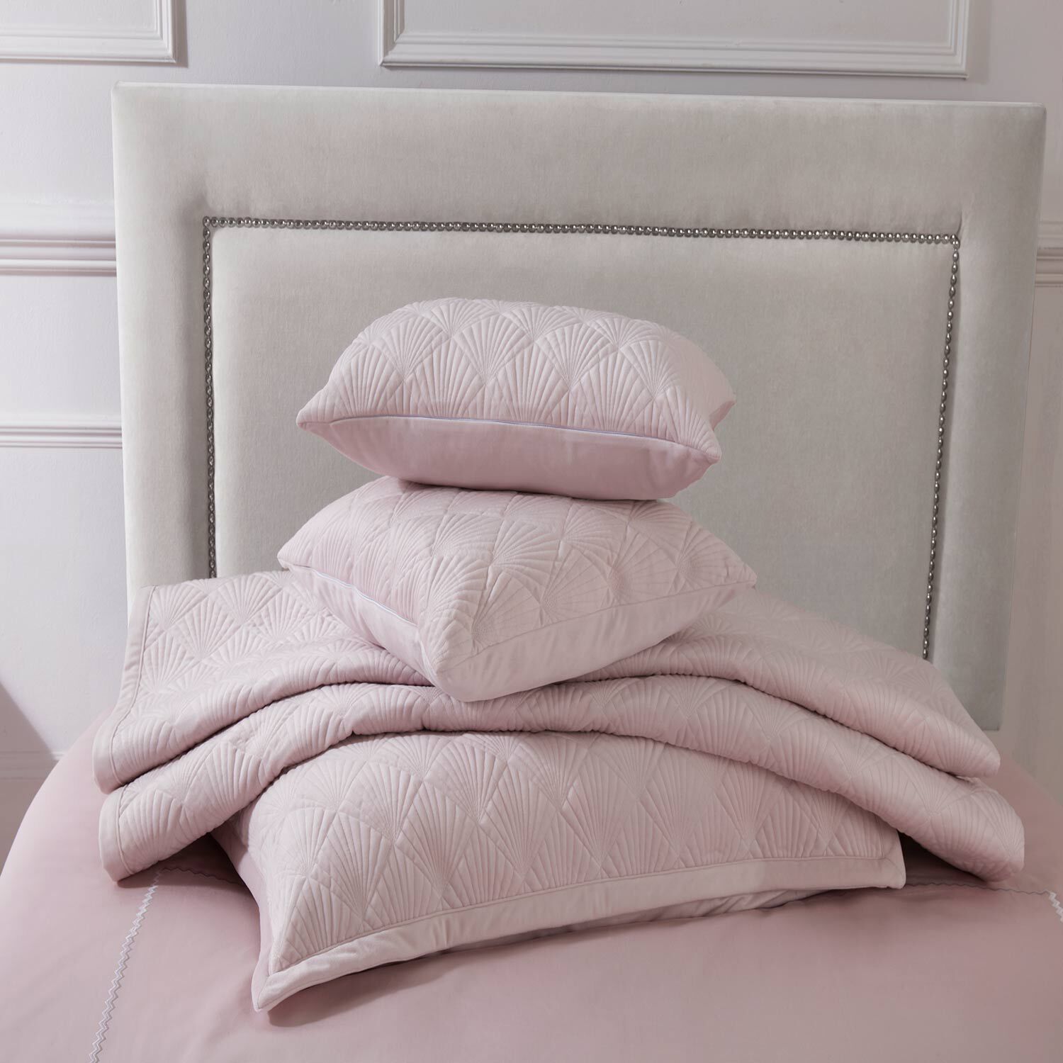 Blush quilted throw hotsell