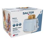 SALTER RETRO BLUE CURVED BODY 2 Slice Toaster