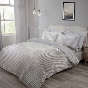 SINGLE DUVET COVER Cord Fleece Grey