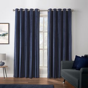 THERMAL BRUSHED STRIPE NAVY 66x54 Curtain
