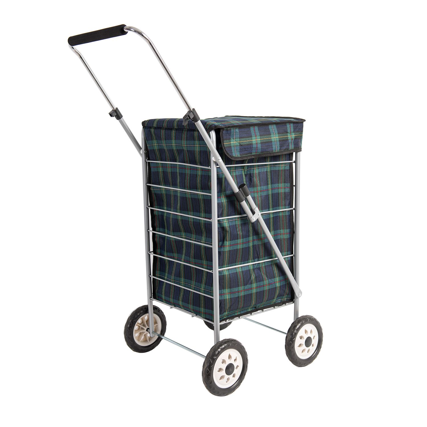 Sabachi Angus 4 Wheel Tartan Shopping Trolley Home Store More