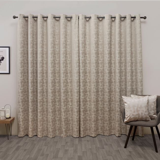 BLACKOUT & THERMAL GRAPHIC GEO IVORY  66x54 Curtain
