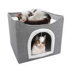 Folding Cat House Dark Grey