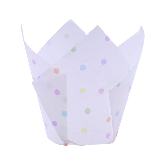 PME Rainbow Polka Dot 24 Tulip Muffin Cases