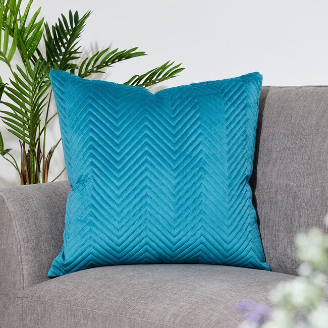 Triangle Stitch Cushion 58x58cm - Teal