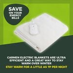 CARMEN SINGLE HEATED UNDER BLANKET 122x60cm