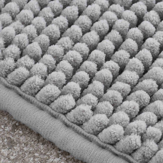 CATHERINE LANSFIELD EXTRA LONG BOBBLE BATH MAT SILVER
