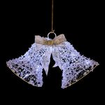 Crystal Bead Christmas Bells with Twinkling Lights