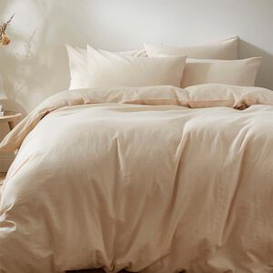 SINGLE DUVET COVER Martex Touch of Linen Creamy Almond