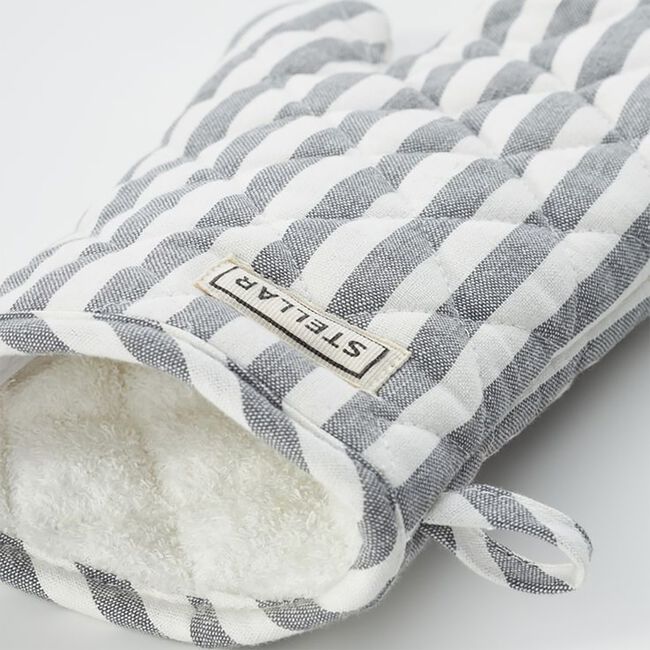 Stellar Grey Stripe Single Oven Glove