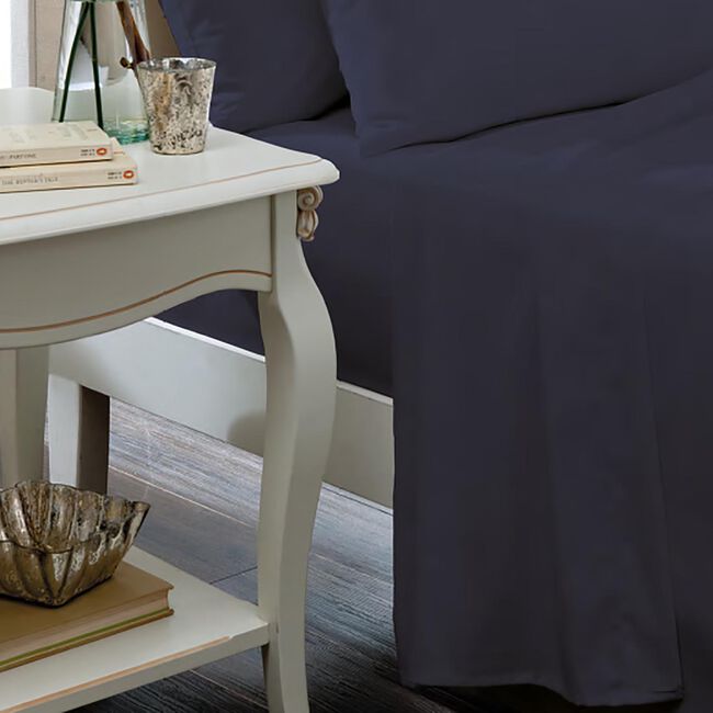 KING SIZE FLAT SHEET Luxury Percale Navy 4G