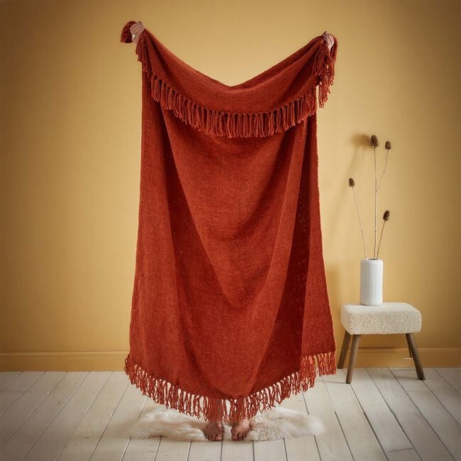 APPLETREE LOFT CHENILLE TERRACOTTA 130x180cm Throw