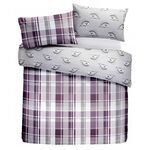 SINGLE DUVET COVER Dreams & Drapes Colville Check Plum