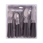 CoCo & Gray Plastic Handle 16 Piece Cutlery Set