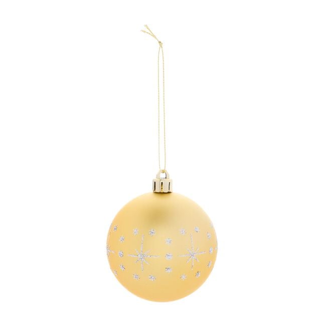 12 Pack Gold & White Bauble Set