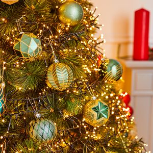 6-Pack Green Luxury Bauble Set