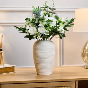 Blush & Bloom White Rose And Lily Floral Bouquet