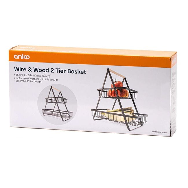 Storage Master Black 2 Tier Basket