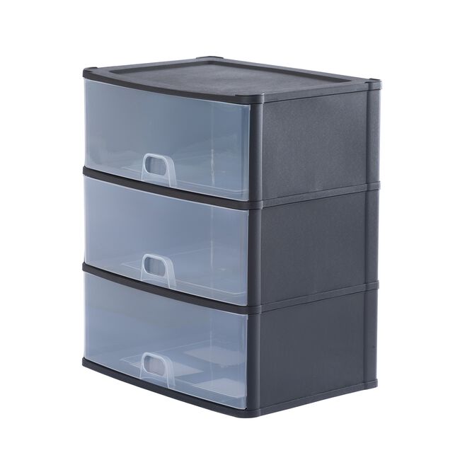 Wham Deep Black 3 Drawer Organiser
