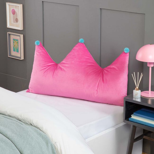 CROWN SHAPED POM POM PINK Cushion