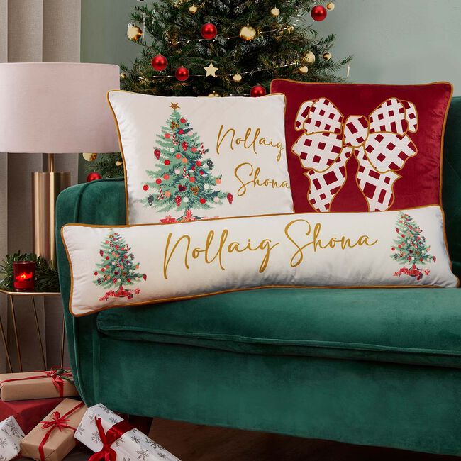 Christmas Bow Tree Draught Excluder 22cm x 90cm