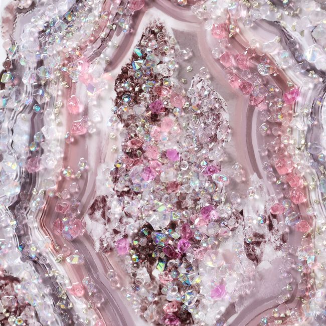 Pink Waves Jewelled Wall Art - 46.5cm x 46.5cm