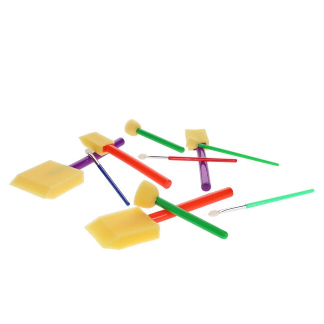 World Of Colour 10 Sponge Dabbers Paintbrushes