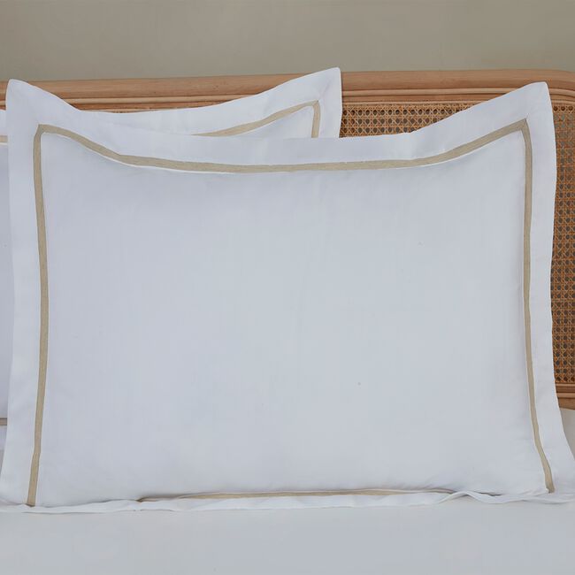 SINGLE DUVET COVER Linen Border 600TC 