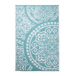 Mosaic Tile 120cm x 180cm Outdoor Rug - Duck Egg
