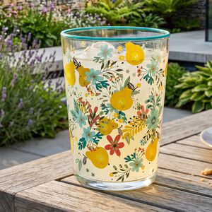 Floral Glass Tumbler 510ml