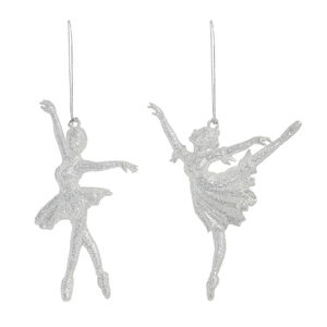 Ballerina Tree Decoration 15cm - Silver