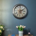 Antique Brass Cogs Roman Clock 58.5cm 