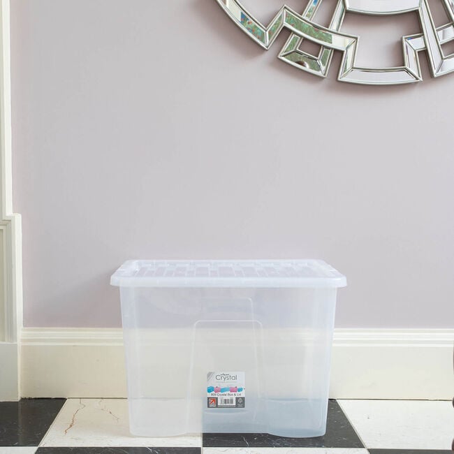 Crystal 80L Clear Storage Box & Lid