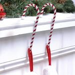 2 Candy Cane Christmas Stocking Holders - 29cm