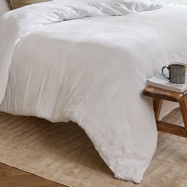 YARD SINGLE DUVET COVER Lark White