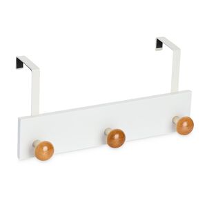 Over Door 3 Hook Wooden Coat Rack