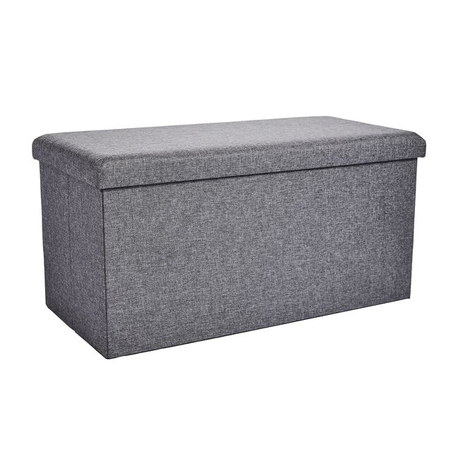 LARGE FOLDING GREY STORAGE Ottoman