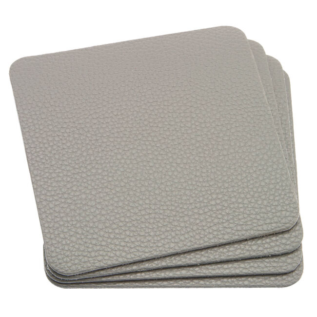 Leather Coasters 4 Pack - Grey
